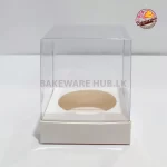Clear Cupcake Box (1-Hole) with White Base