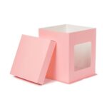 Tall Cake Box -Pink (With window)